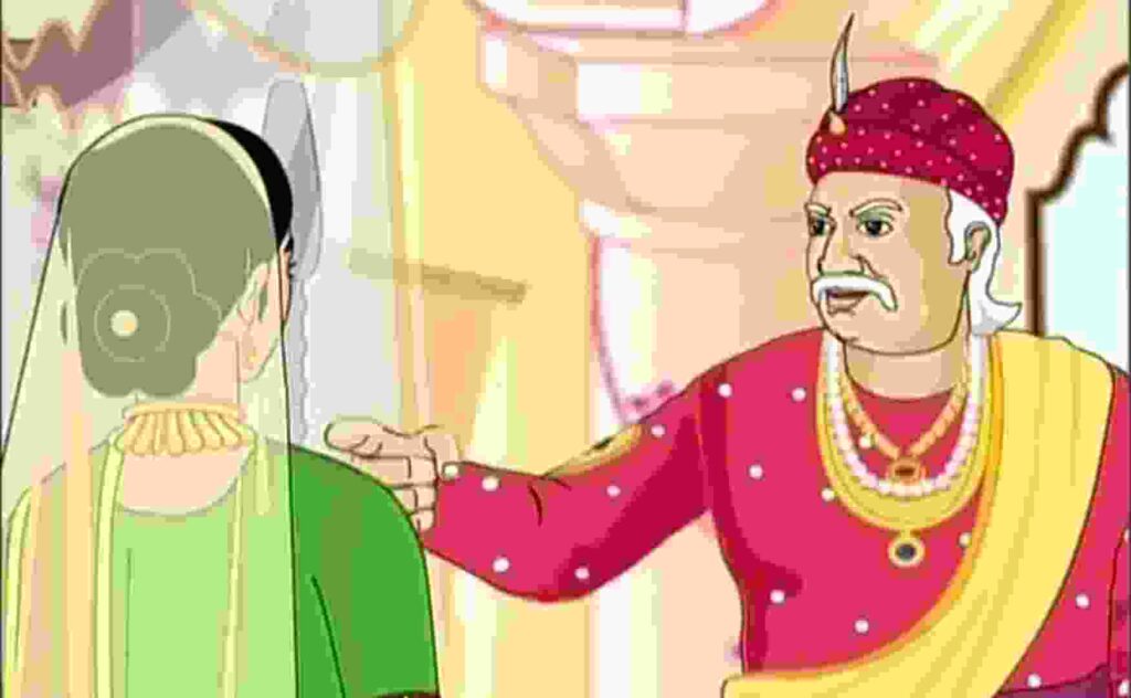 Best 3 Akbar Birbal Stories in Hindi with moral. Akbar in conversation with Rani.